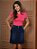 Saia Jeans Evasê Infantil Juvenil Azul Royal Anagrom Moda Evangélica Feminina Ref.INF11 - Imagem 1