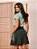 Saia Fitness com Short por Baixo Para Exercícios Verde Exercito com Listras Laterais Ref.8025 - Imagem 7