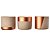 Kit Cachepot em Cimento Nude e Bronze - Imagem 1