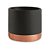 Kit Cachepot em Cimento Preto e Bronze - Imagem 3