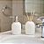 Kit Lavabo - Porta Sabonete Líquido 15 cm e Difusor C/Vareta 20 cm de Cimento Branco - Imagem 2