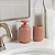Kit Lavabo - Dispenser Porta Sabonete Líquido 14 cm e Porta Copo Escova 10 cm de Cimento Rosa - Imagem 2