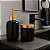Kit Lavabo - Porta Sabonete Líquido 17 cm e Porta Copo Escova 10 cm de Cerâmica Preto - Imagem 2