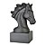 Escultura Decorativa Cabeça de Cavalo Preto Matte 30 cm - Imagem 1