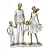 Escultura Família Decorativa Pais com 2 Filhos - Bronze, Branco e Cinza - Imagem 1