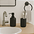 Kit Lavabo - Porta Sabonete Líquido 17 cm e Porta Copo Escova 10 cm de Cimento Preto Fosco - Imagem 2