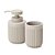 Kit Lavabo - Dispenser Porta Sabonete Líquido 14 cm e Porta Copo Escova 10 cm de Cimento Cinza Claro - Imagem 1