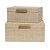 Kit Caixas Decorativas em MDF Bege Claro com Puxador Dourado – 2 Peças - Imagem 1