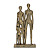 Escultura Família Abstrata Dourada – Casal com um Menino - Imagem 1