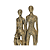 Escultura Família Abstrata Dourada – Casal com um Menino - Imagem 6