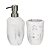 Kit Lavabo Branco Marmorizado em Polirresina – 2 Peças - Imagem 1