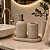 Kit Lavabo Elegance Bege em Cerâmica – 3 Peças - Imagem 2