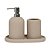 Kit Lavabo Elegance Bege em Cerâmica – 3 Peças - Imagem 1