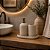 Kit Lavabo Elegance Bege em Cerâmica – 3 Peças - Imagem 3