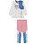 Conjunto Infantil feminino Blusa E Legging Azul E Rosa Momi - Imagem 3