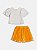 Conjunto blusa branca e saia tule laranja - Imagem 4