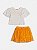 Conjunto blusa branca e saia tule laranja - Imagem 3