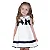 Vestido branco tricoline com laço azul marinho | Milon - Imagem 1