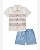 Conjunto camisa gola polo e bermuda bege | Luc.boo - Imagem 1