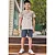 Conjunto camisa e bermuda bege | Luc.boo - Imagem 1
