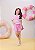 Conjunto rosa short e blusa listrada | Momi - Imagem 1