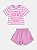 Conjunto rosa short e blusa listrada | Momi - Imagem 3