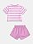 Conjunto rosa short e blusa listrada | Momi - Imagem 4
