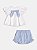 Conjunto baby blusa com laço e short azul | Momi - Imagem 1