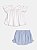 Conjunto baby blusa com laço e short azul | Momi - Imagem 2