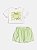 Conjunto short saia verde e blusa branca | Momi - Imagem 3