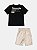 Conjunto t-shirt preto e bermuda bege | Youccie - Imagem 5