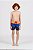 Short Samuel Flour trê cores laranja e azul | Siri Kids 40523 - Imagem 1