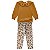Conjunto Blusa Gola Bordada Caramelo e Legging Floral | Milon - Imagem 2