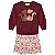 Conjunto Blusa Gatinho e Short Floral Bordô | Milon - Imagem 2