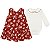 Conjunto Vestido Floral Vermelho e Body Gola Bordada | Milon - Imagem 2