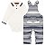 Conjunto Jardineira Listrada e Body Polo Off-White | Milon - Imagem 1