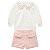 Conjunto Infantil Camisa Pérolas e Shorts Tweed Rosa | Milon - Imagem 2