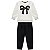 Conjunto Infantil Blusa Tricot Laço Pérolas e Calça Preta | Milon - Imagem 2