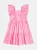 Vestido Infantil Menina de Tricoline Rosa com Mangas Franzidas e Pingente | Momi - Imagem 2