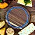 Tábua para queijo e frios redonda com Resina Azul Perolado - Imagem 2