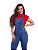 Jardineira Calça Jeans Longa Luxo Moda Blogueira Linda 0083 - Imagem 2