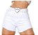 Shorts Jeans C/lycra Branco Com Cinto Barra Desfiada Ref 741 - Imagem 4