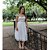 Vestido de Noiva Civil Midi Rodado em Tule Poá Branco - Imagem 1
