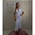Vestido Noiva Civil Midi Justo com Decote e Manga Borboleta - Imagem 1