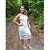 Vestido de Noiva Civil Midi Justo de Renda Branco - Imagem 1