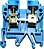 MTB10EN-AZ CONECTOR DE PASSAGEM 10MM PARA TRILHOS TS32 E TS35 AZUL METALTEX - Imagem 1