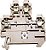 MDB4-4/2 CONECTOR DE PASSAGEM DUPLO 4MM PARA TRILHOS TS32 E TS35 BEGE I14537 METALTEX - Imagem 1