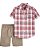 Conjunto social com camisa xadrez. - Imagem 1