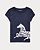 Camiseta azul com cavalo branco. - Imagem 1