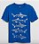 Camiseta azul com tubarões - Imagem 1